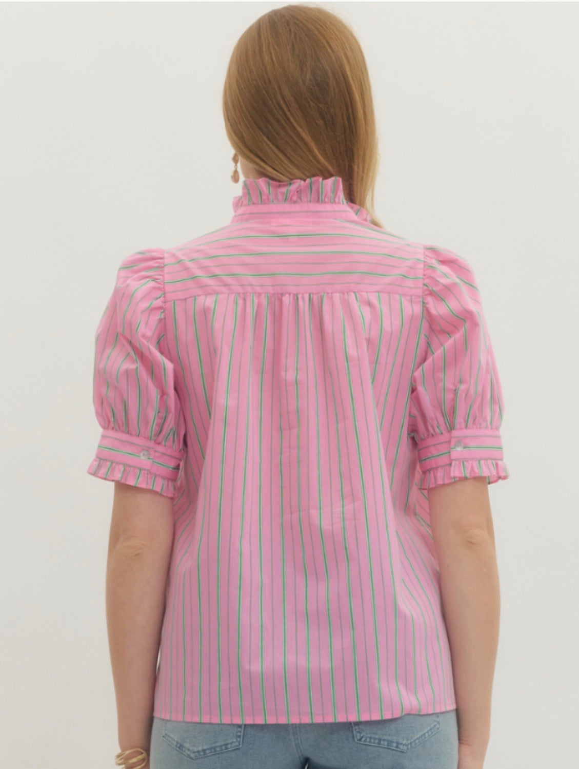 Chloe striped pink blouse