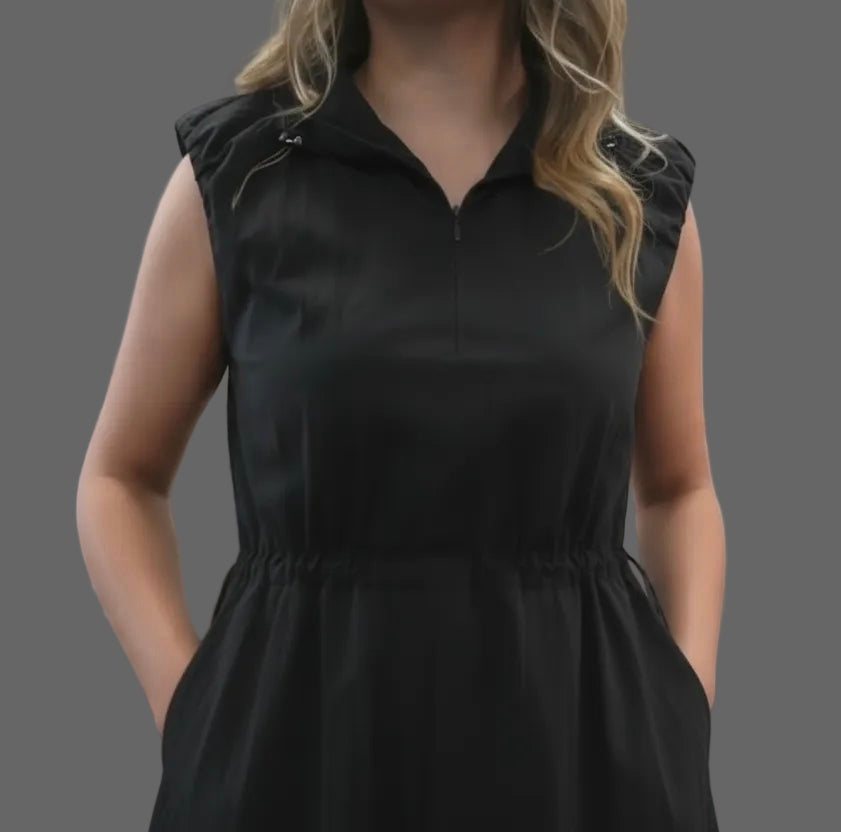 Coming soon: Black Cinch-Waist Bubble Hem Dress