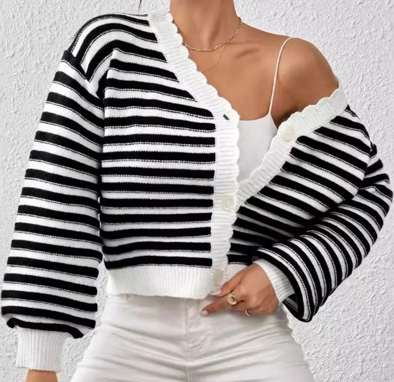 Button down striped cardigan