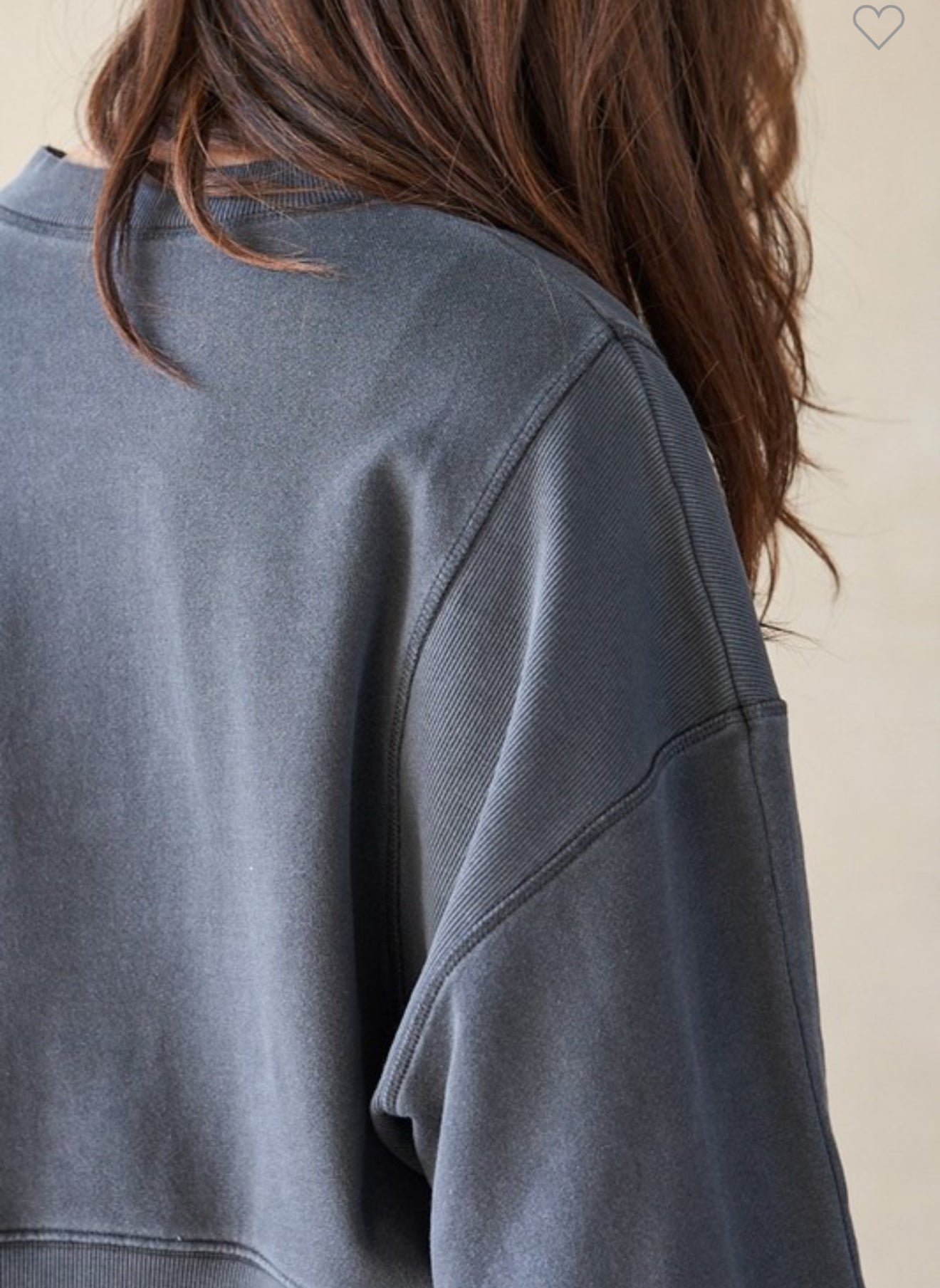 Rib semi cropped sweatshirt