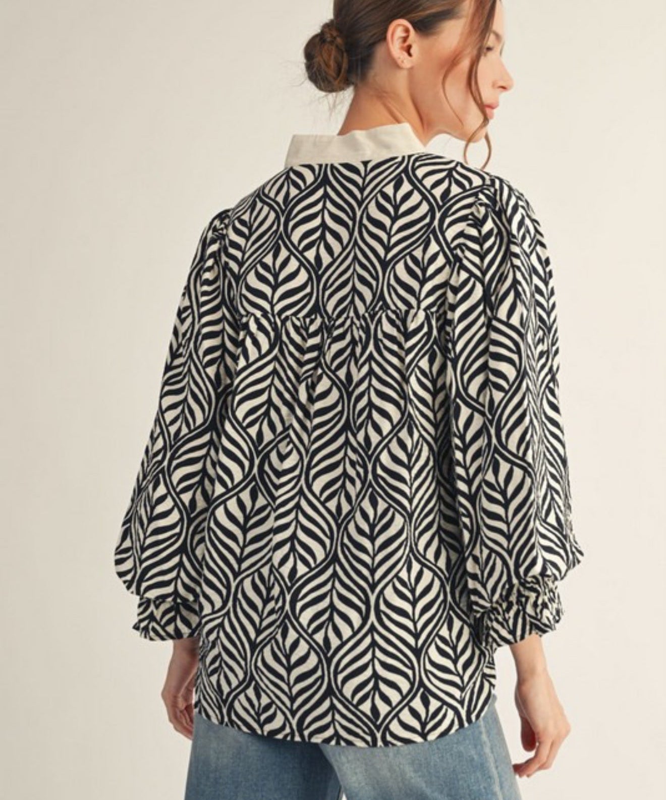 Boho leaf print top
