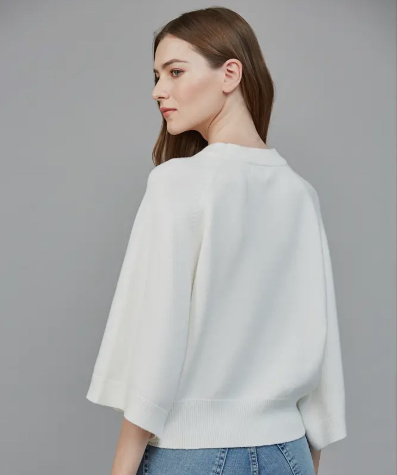 Raglan sleeve wide sleeve sweater