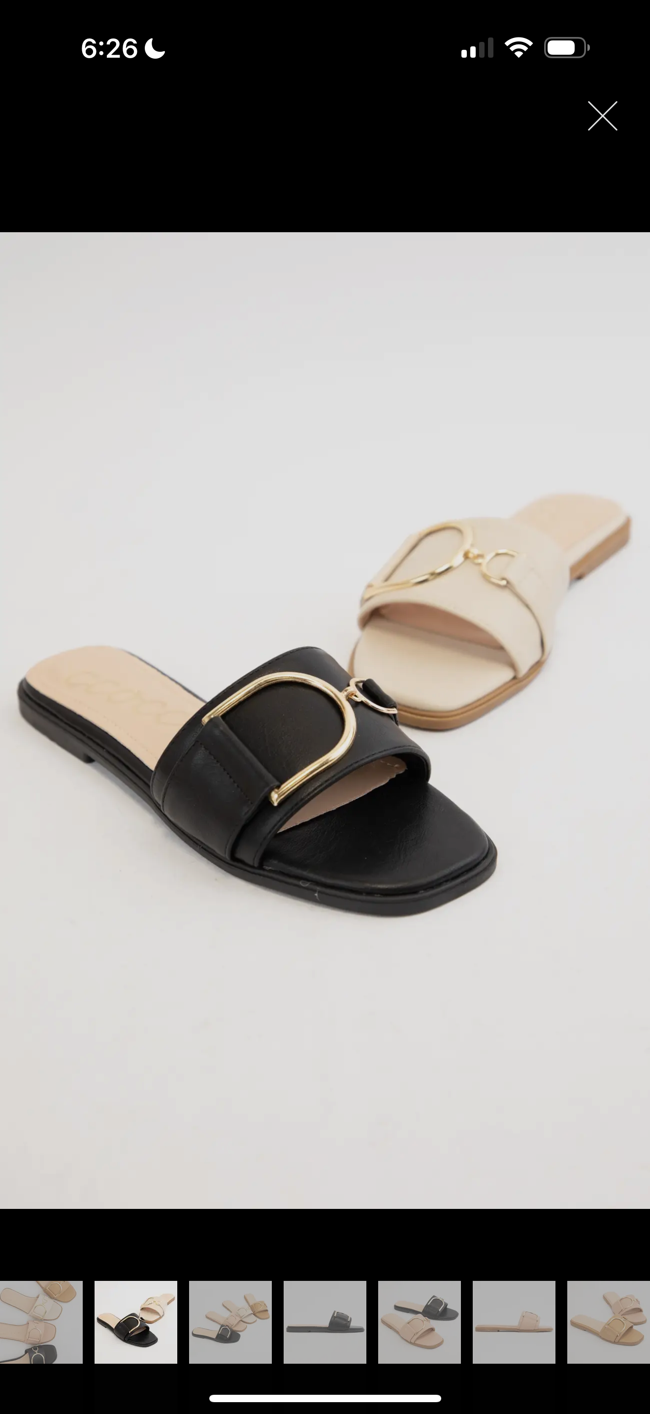 Black gold tone sandal