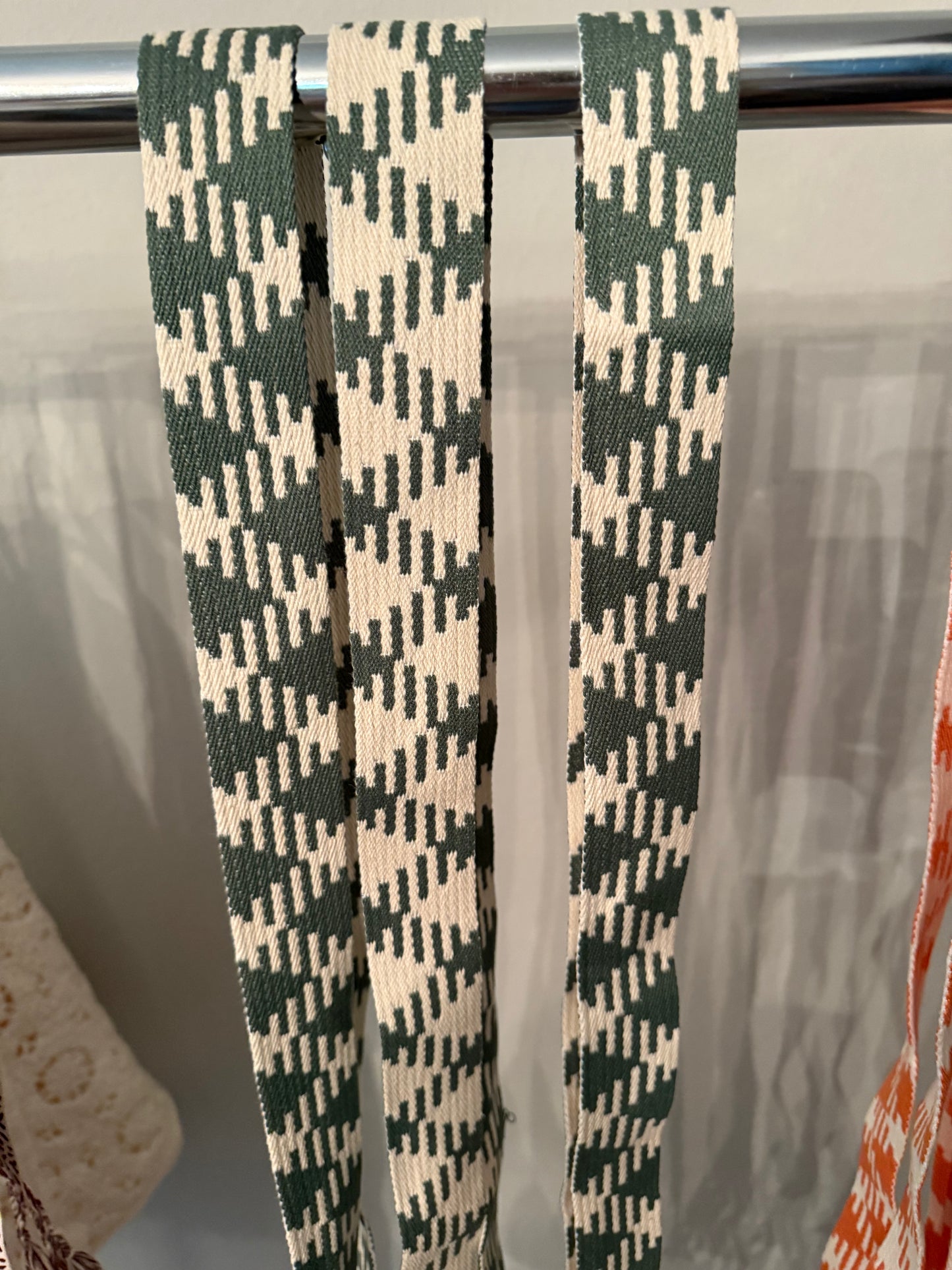 Green boho tassel belt - o/s