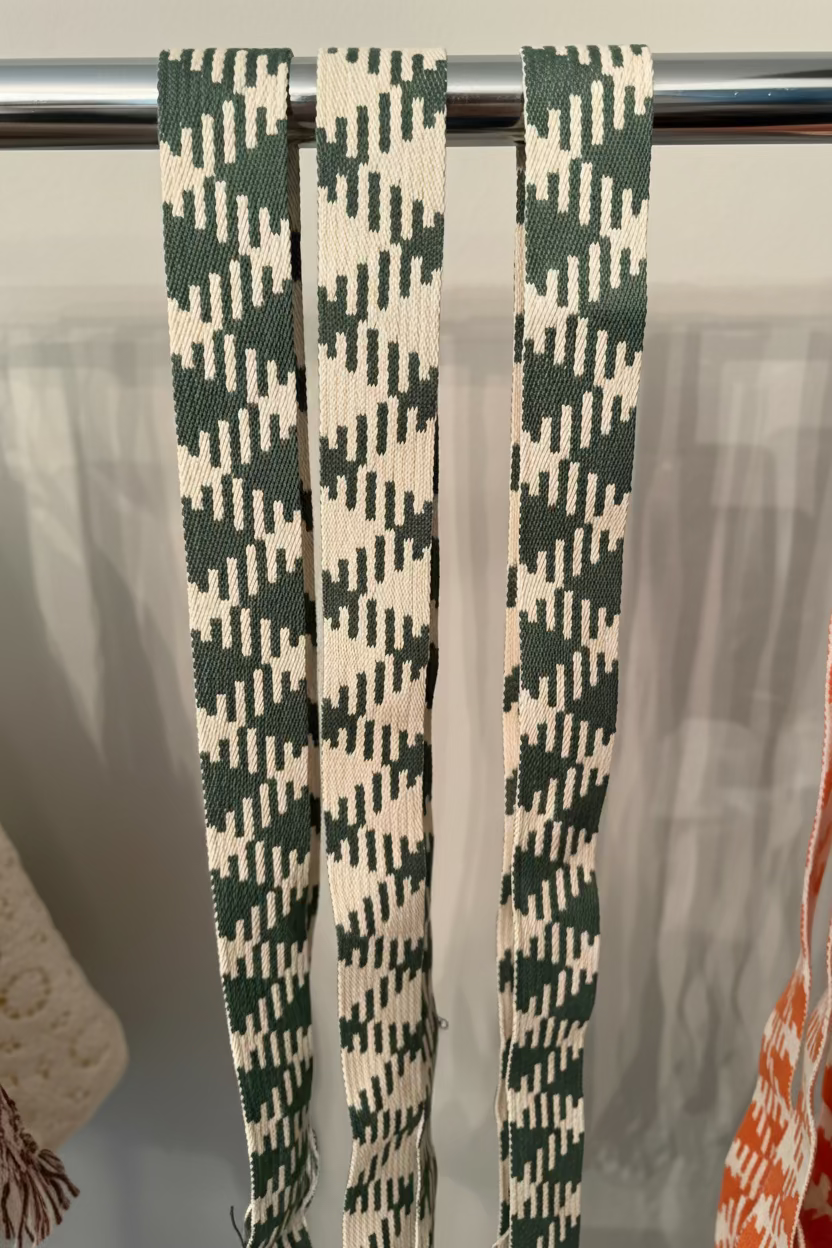 Green boho tassel belt - o/s