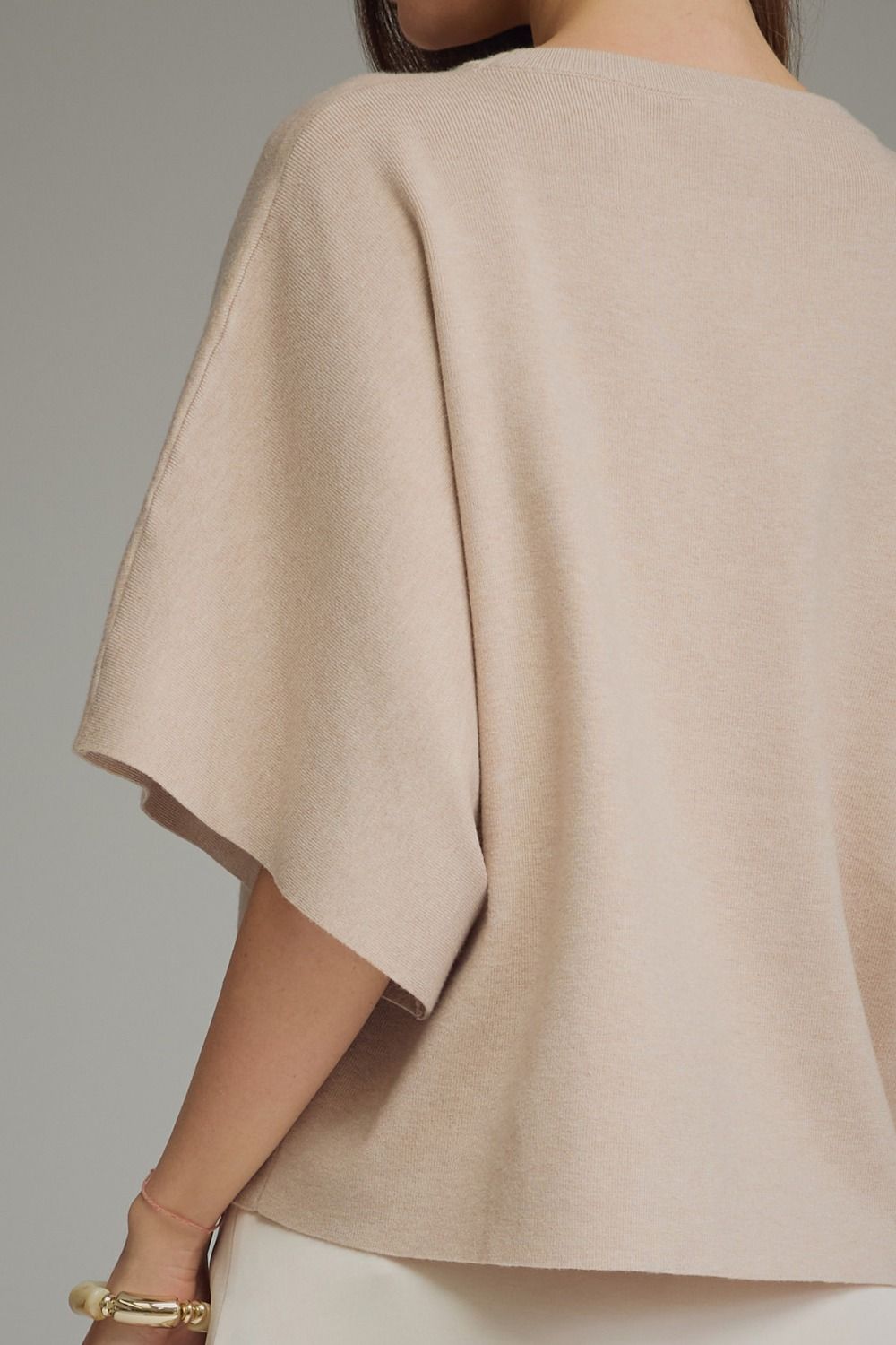 Coming Soon: Draped Boxy Knit Top with Split Sleeves