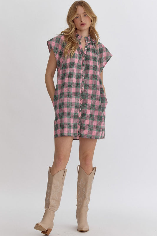 Cotton plaid weekend dress