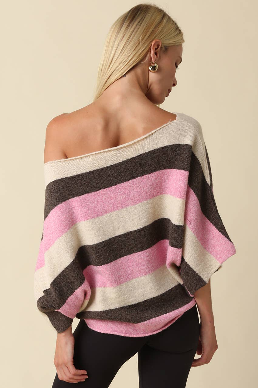 Beige/Pink Dolman lightweight sweater