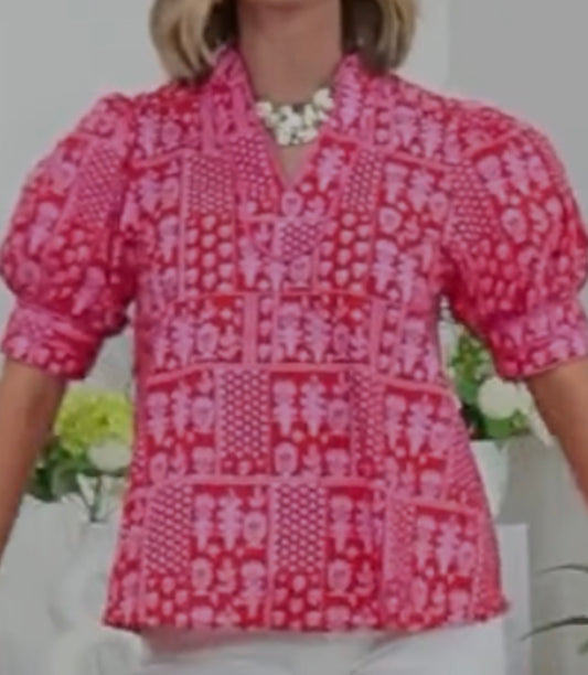 Sold out: Pink & red short sleeve top