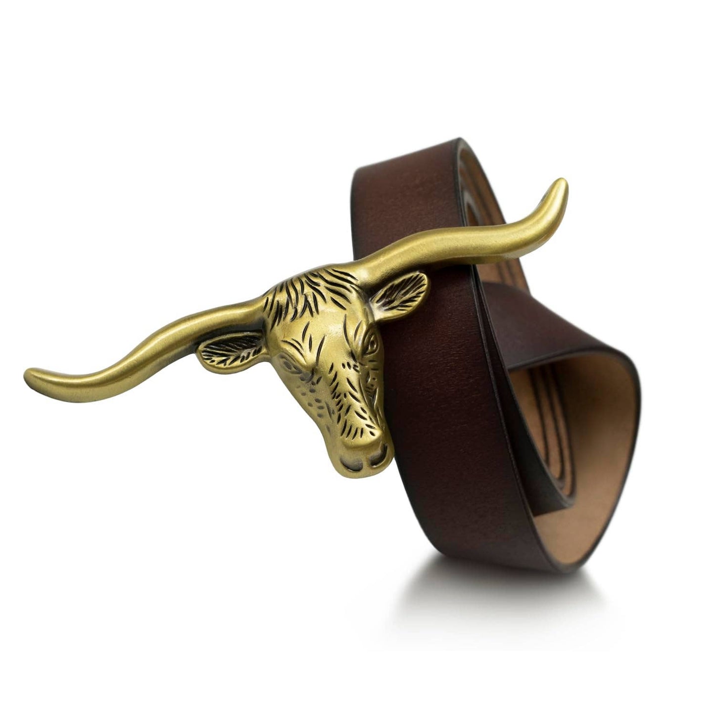 Signature Longhorn Western Belt for Women: Dark Brown / Medium