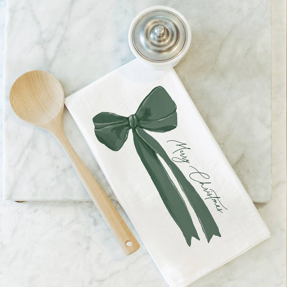 Merry Christmas Bow Tea Towel