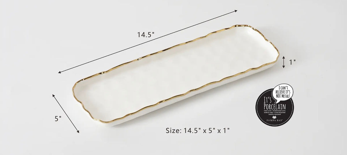 Porcelain Long Rectangular Tray