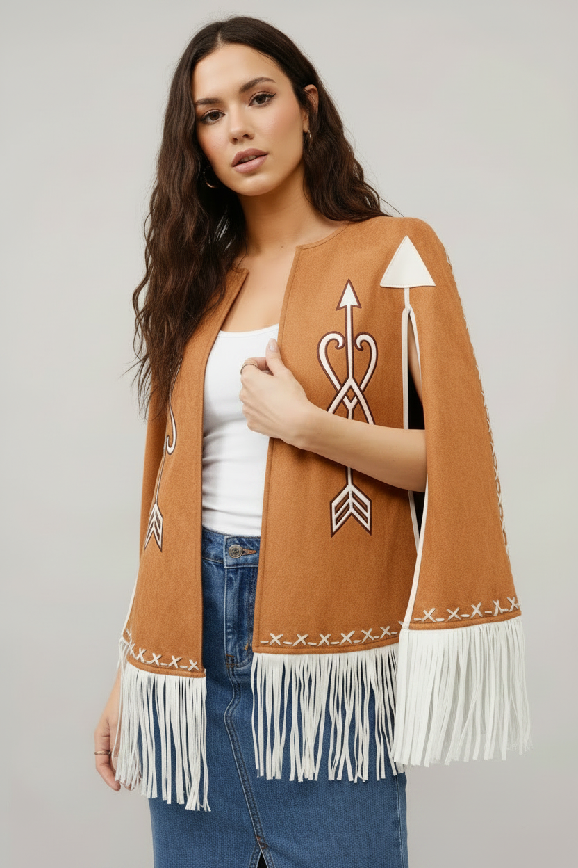 Desert Rose Fringe Cape