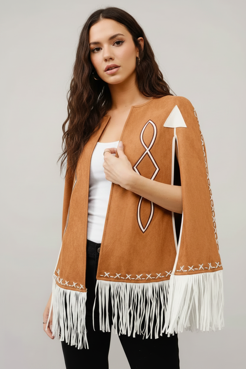 Desert Rose Fringe Cape