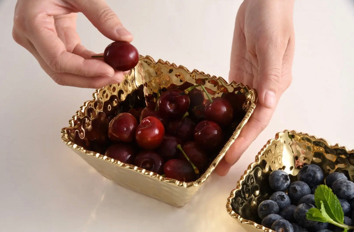 Porcelain Gold Snack/Dip Bowl
