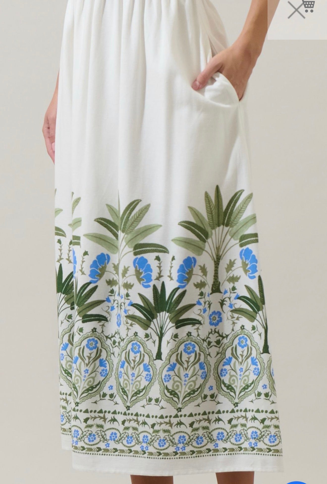 Cream and floral halter dress