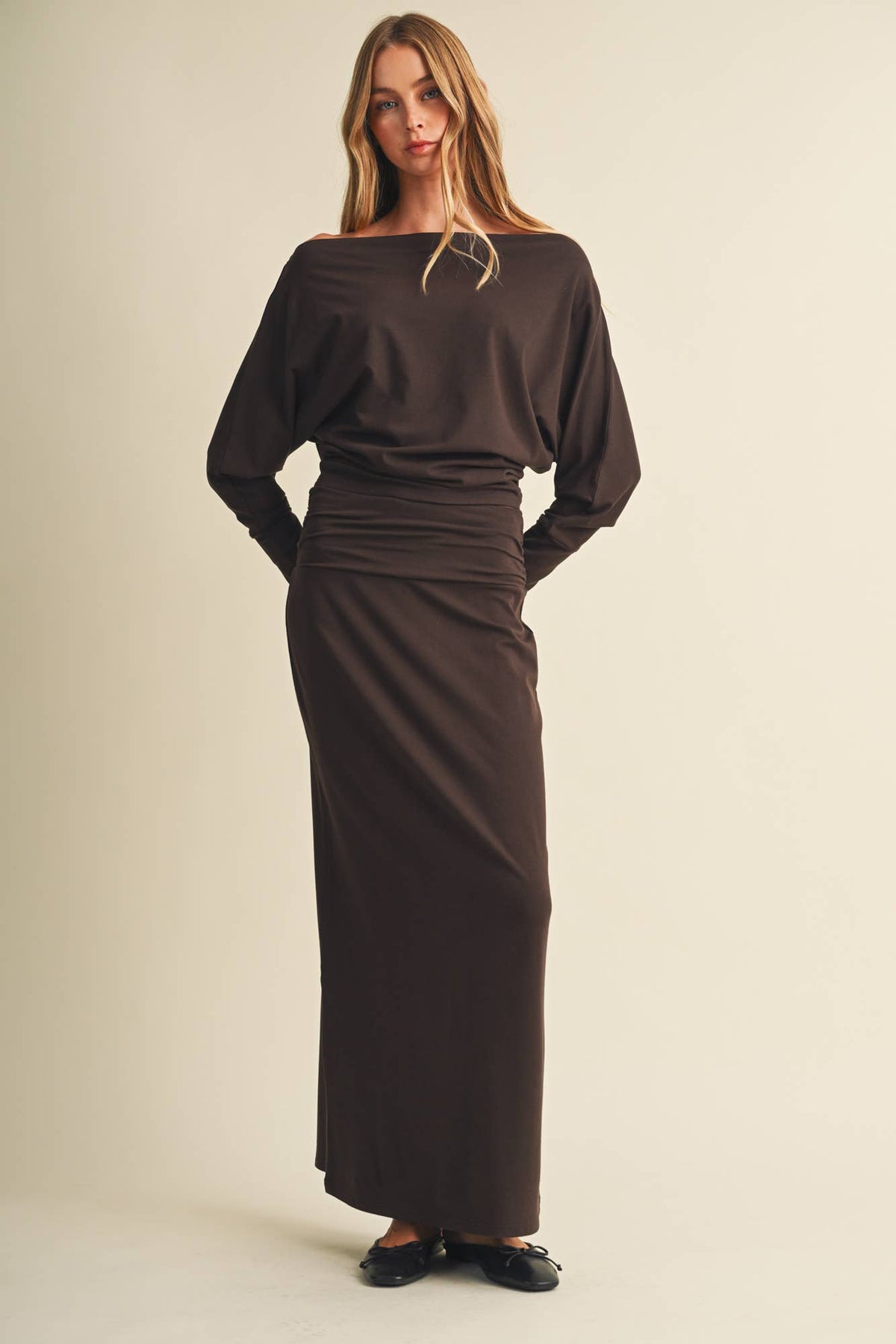Sloane Off-Shoulder Top - rich brown