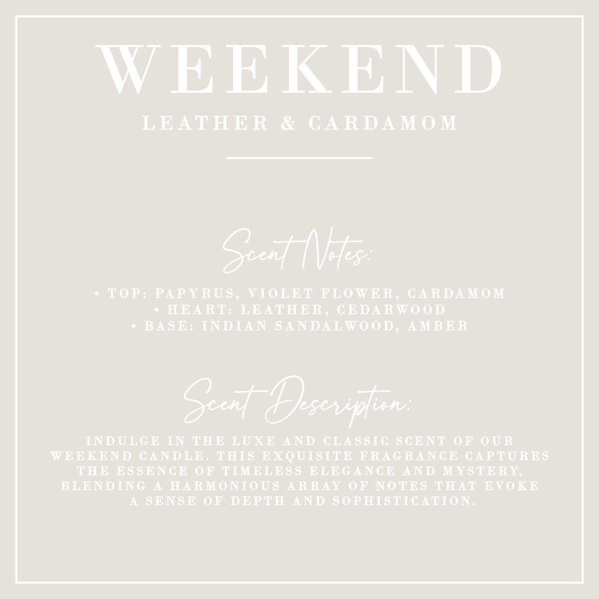 WEEKEND | Leather + Cardamom | Everything Spray