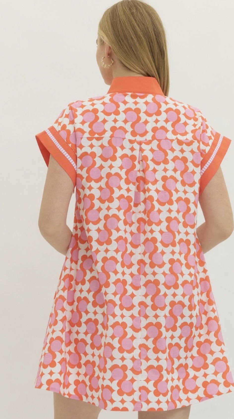 Cute coral cap sleeve dress