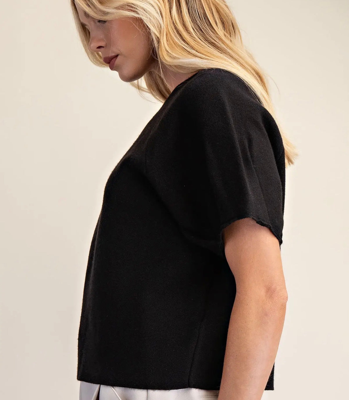 Coming soon: Everyday Black Puff Sleeve Sweater Top