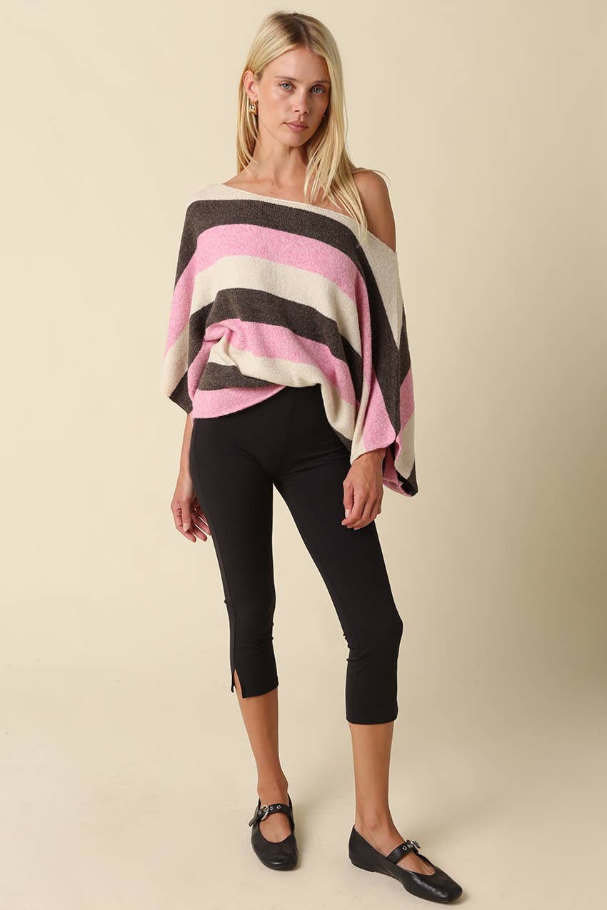 Beige/Pink Dolman lightweight sweater