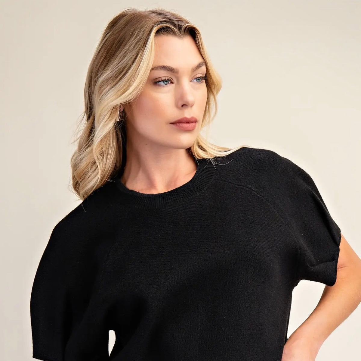 Coming soon: Everyday Black Puff Sleeve Sweater Top