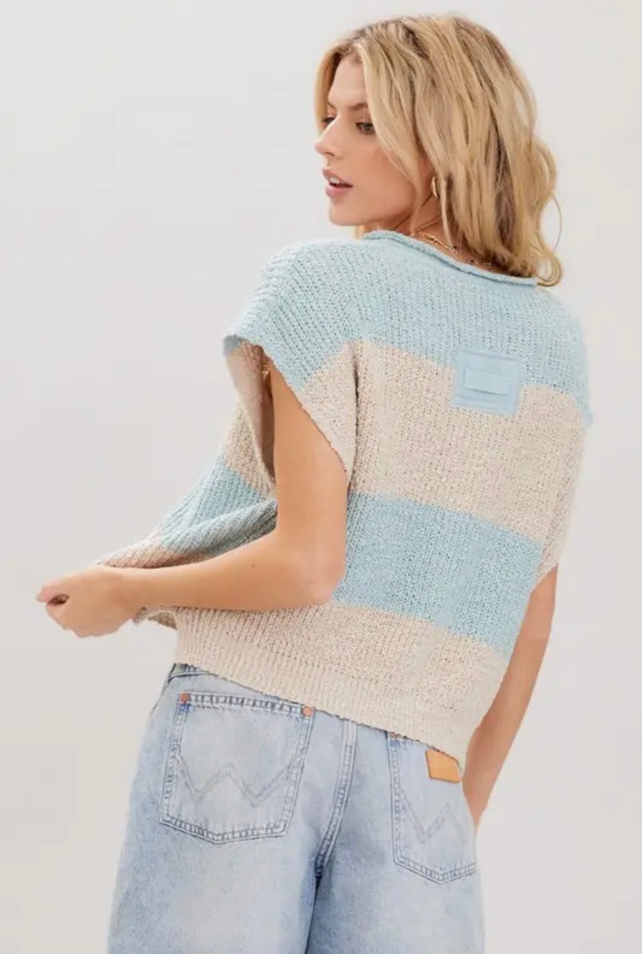 Coastal Cool Stripe Mint Sweater