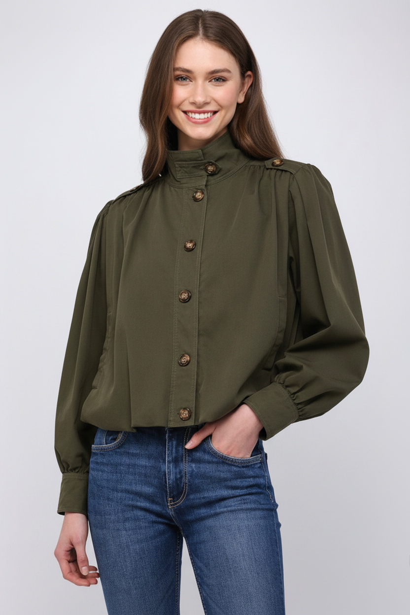 Coming soon: Olive Utility Bubble Hem Jacket