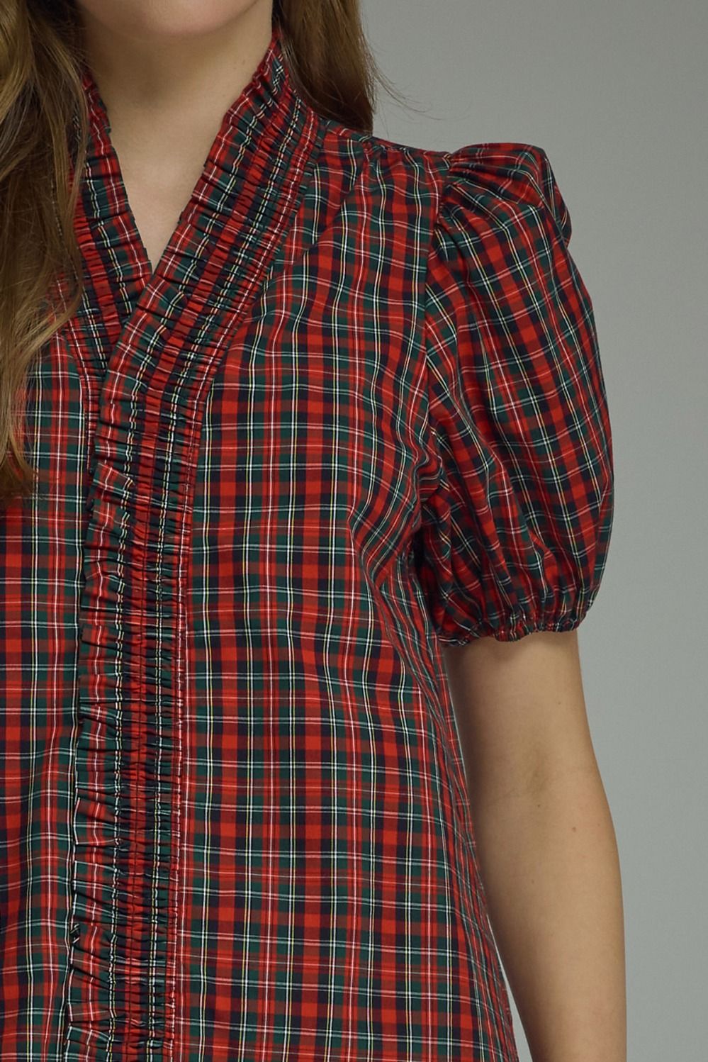 Coming Soon: Tartan Ruche Blouse