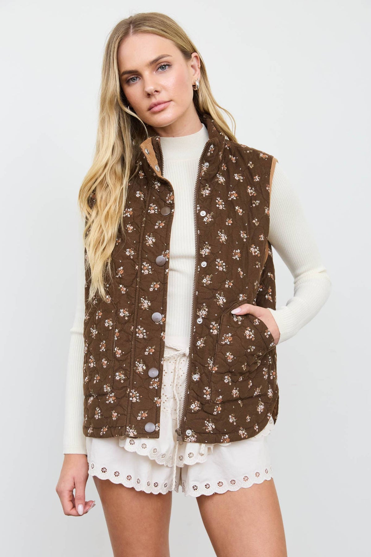 Floral Quilted Vest