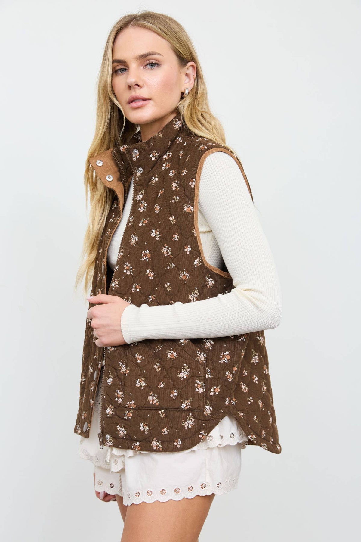Floral Quilted Vest