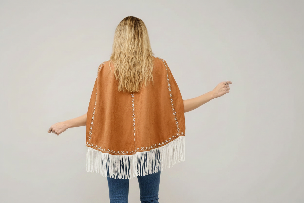 Desert Rose Fringe Cape