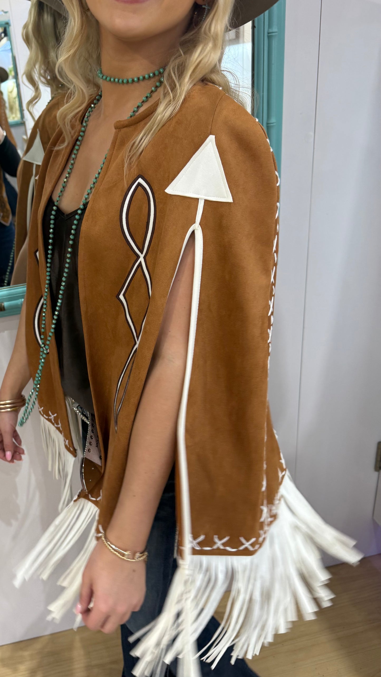 Desert Rose Fringe Cape