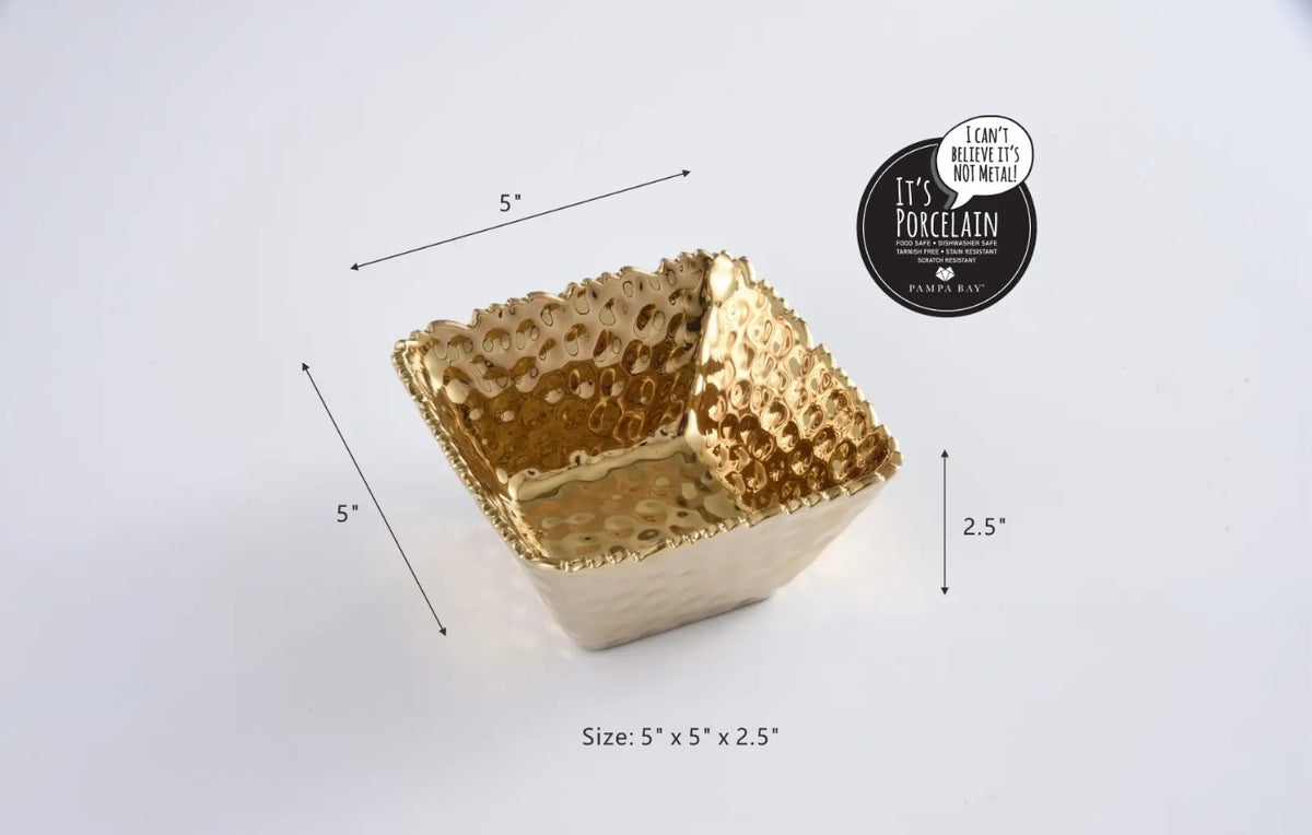 Porcelain Gold Snack/Dip Bowl