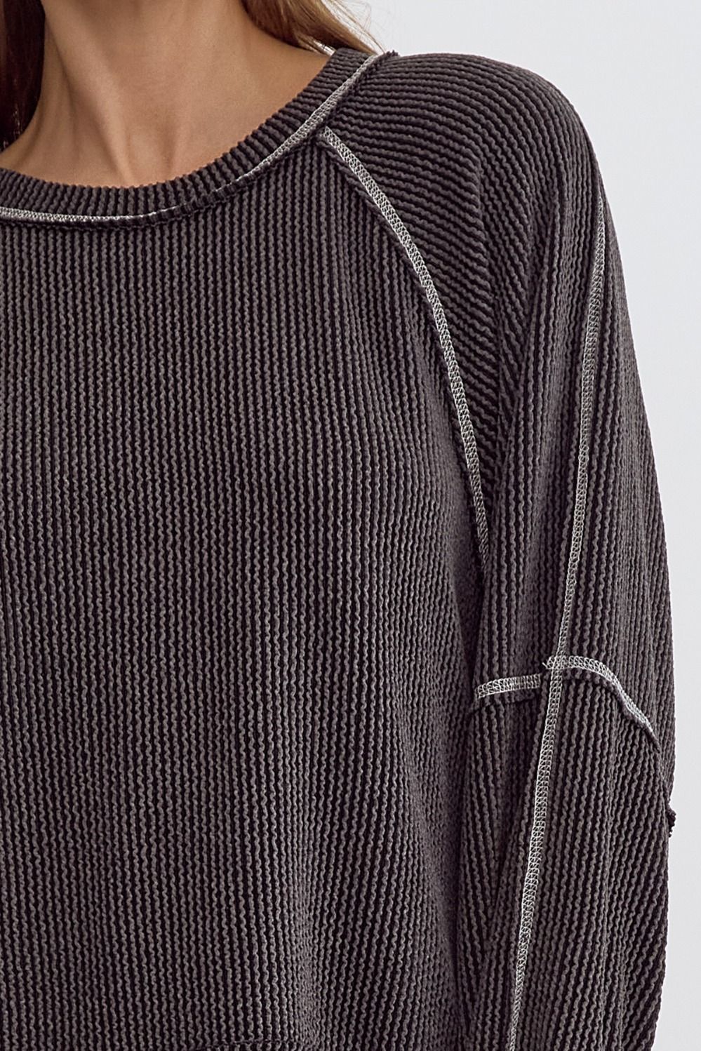knit pullover - charcoal
