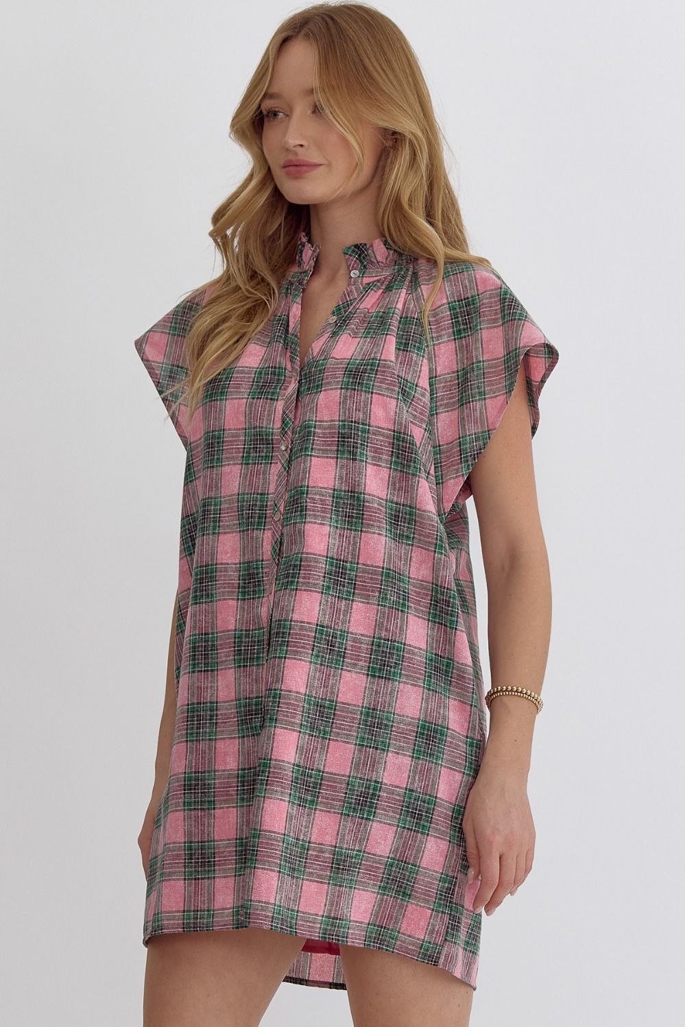 Cotton plaid weekend dress