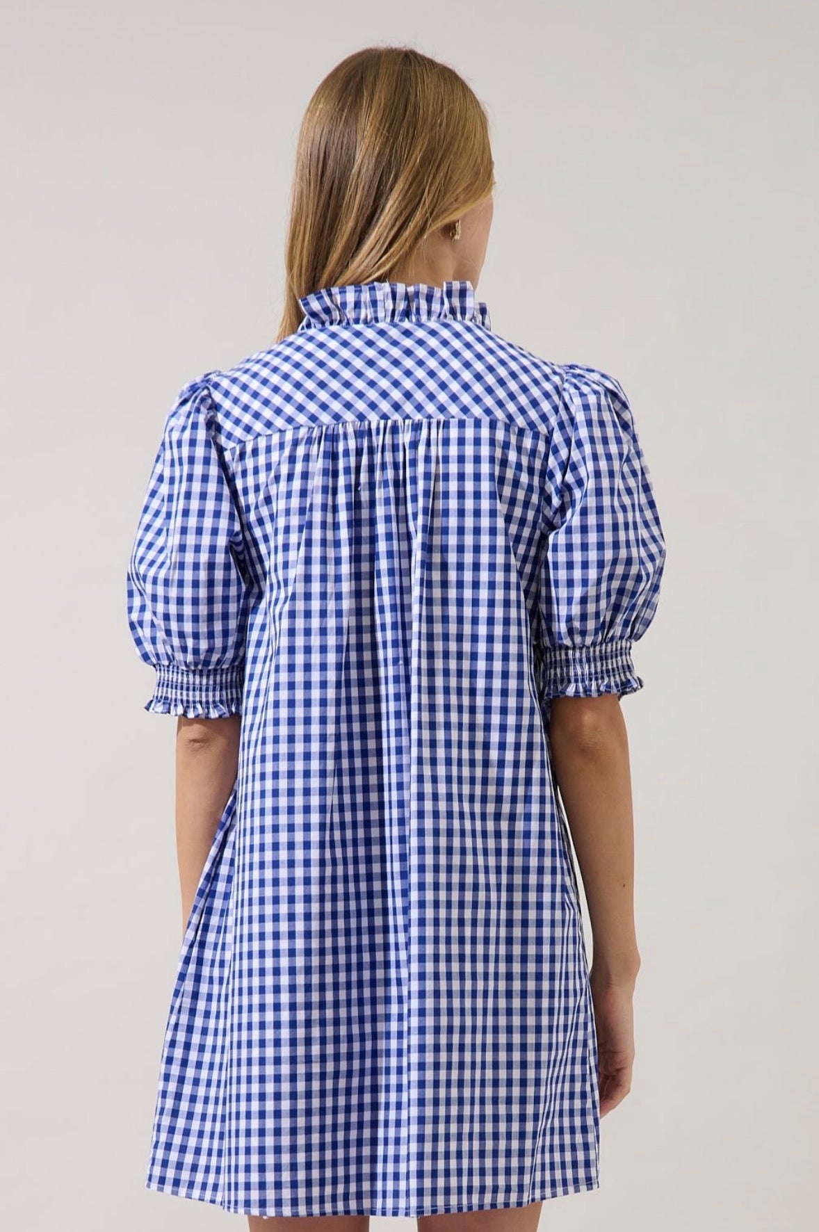 Navy Gingham Everyday Dress with Pockets