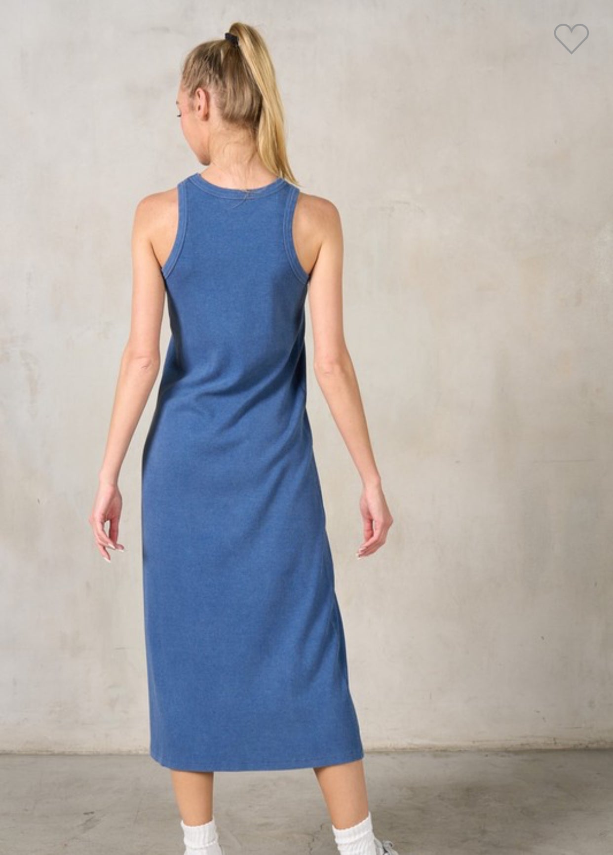 **lalamia midi rib dress - blue