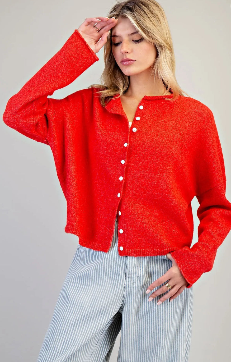 Cherry Pop button down l/s cardigan