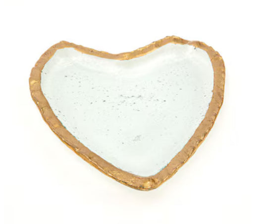Sold out: Glass heart dish with gold accent (price includes shipping)