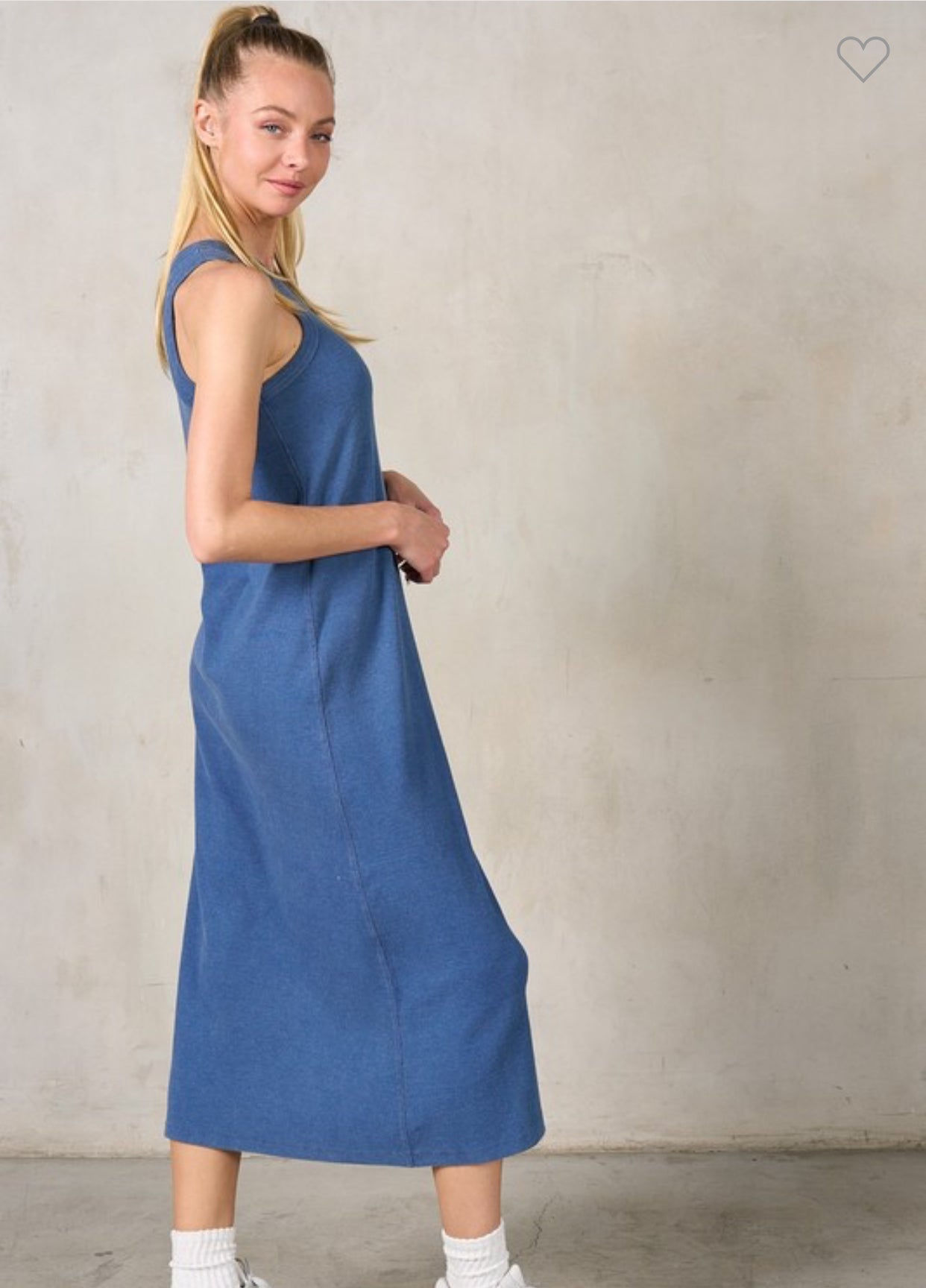 **lalamia midi rib dress - blue