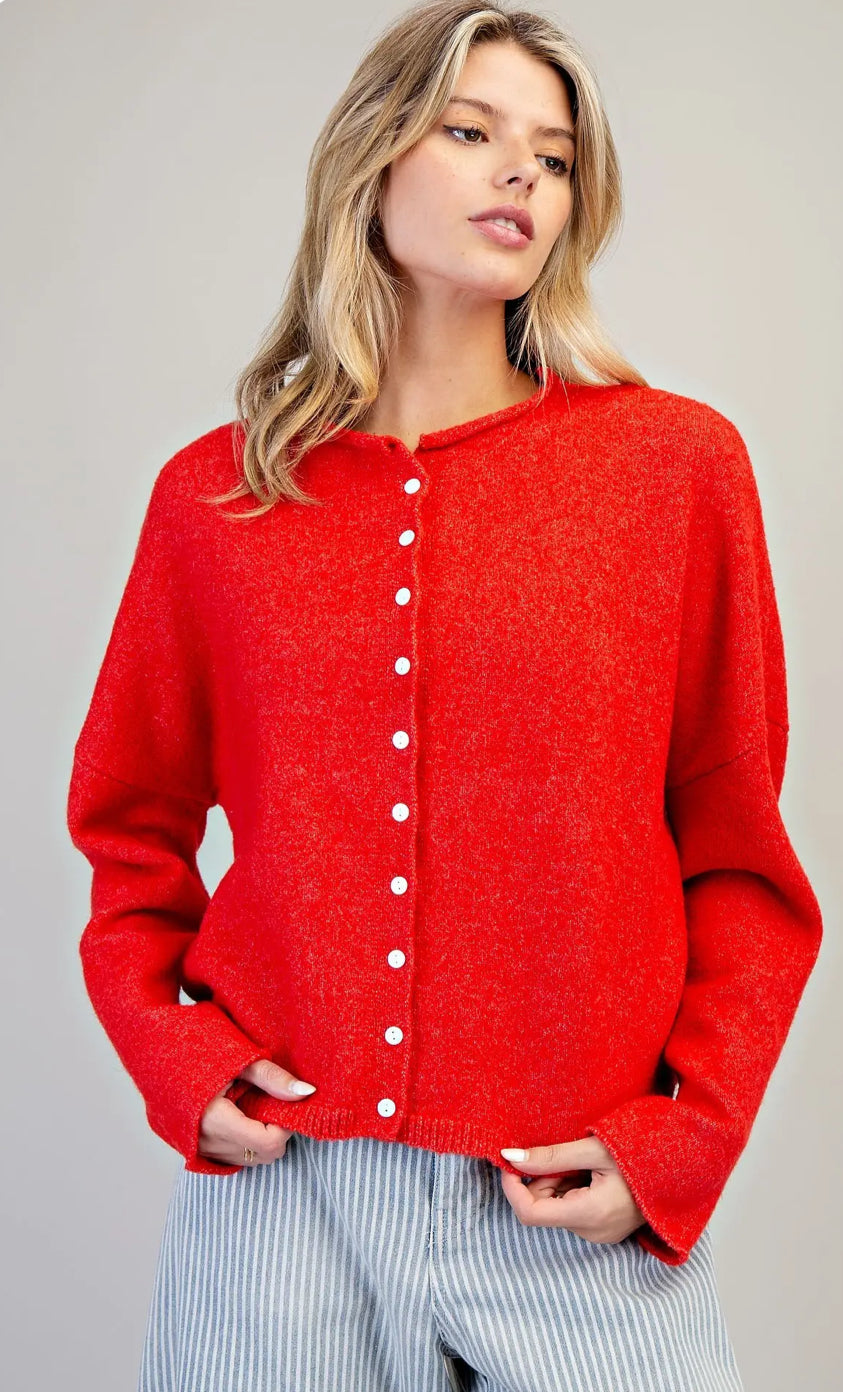 Cherry Pop button down l/s cardigan