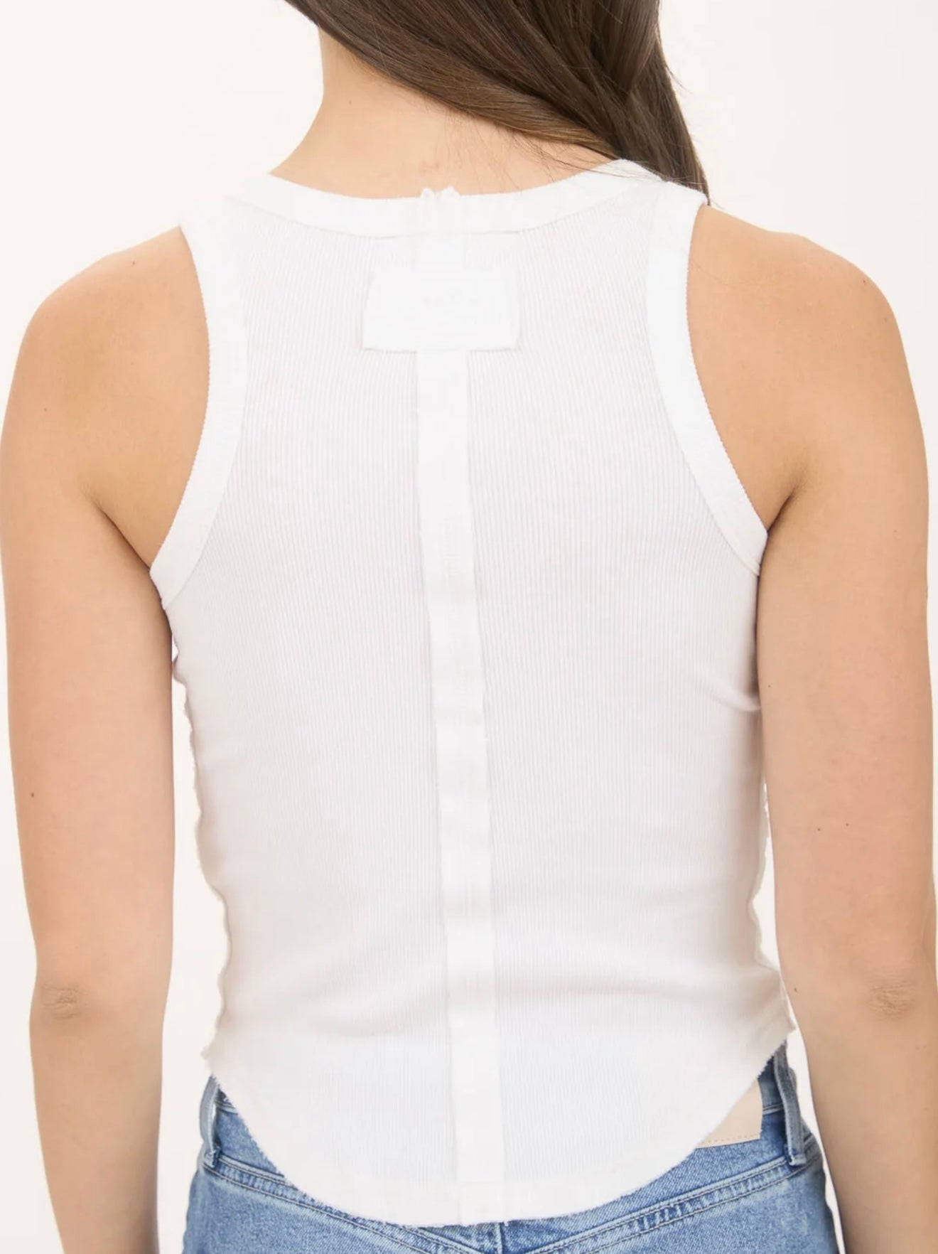 KNIT TANK TOP - raw edge detail