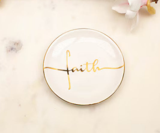 Faith trinket dish (price includes shipping due to being breakable)
