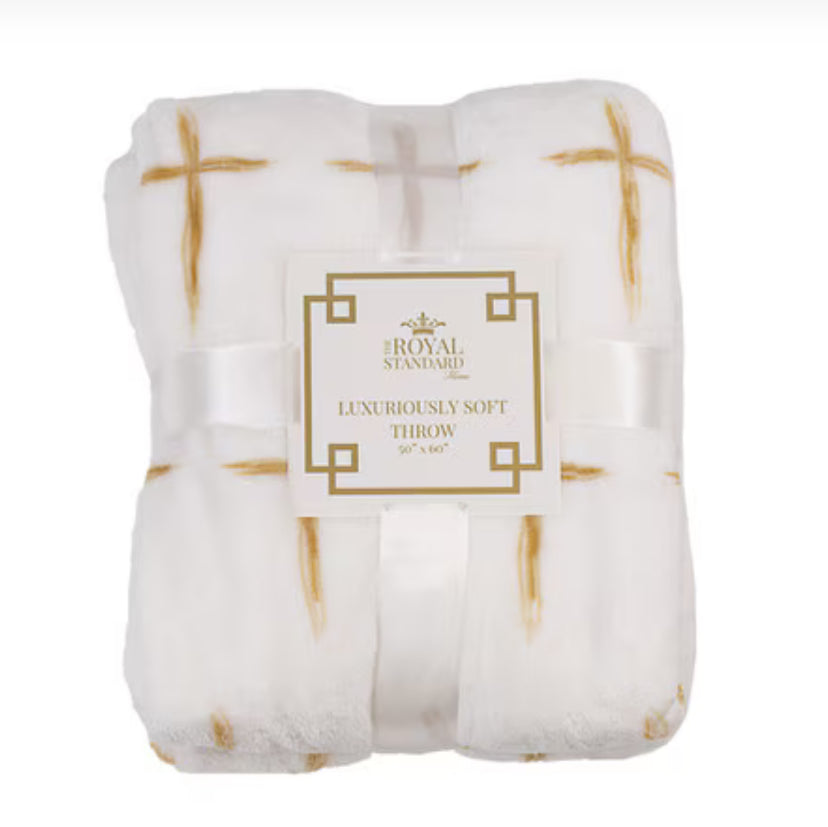 Cream cross blanket (price includes bulk shipping)