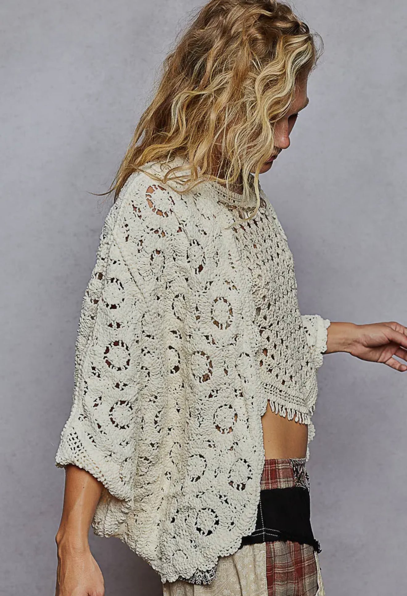 Crochet Chenille Cardigan