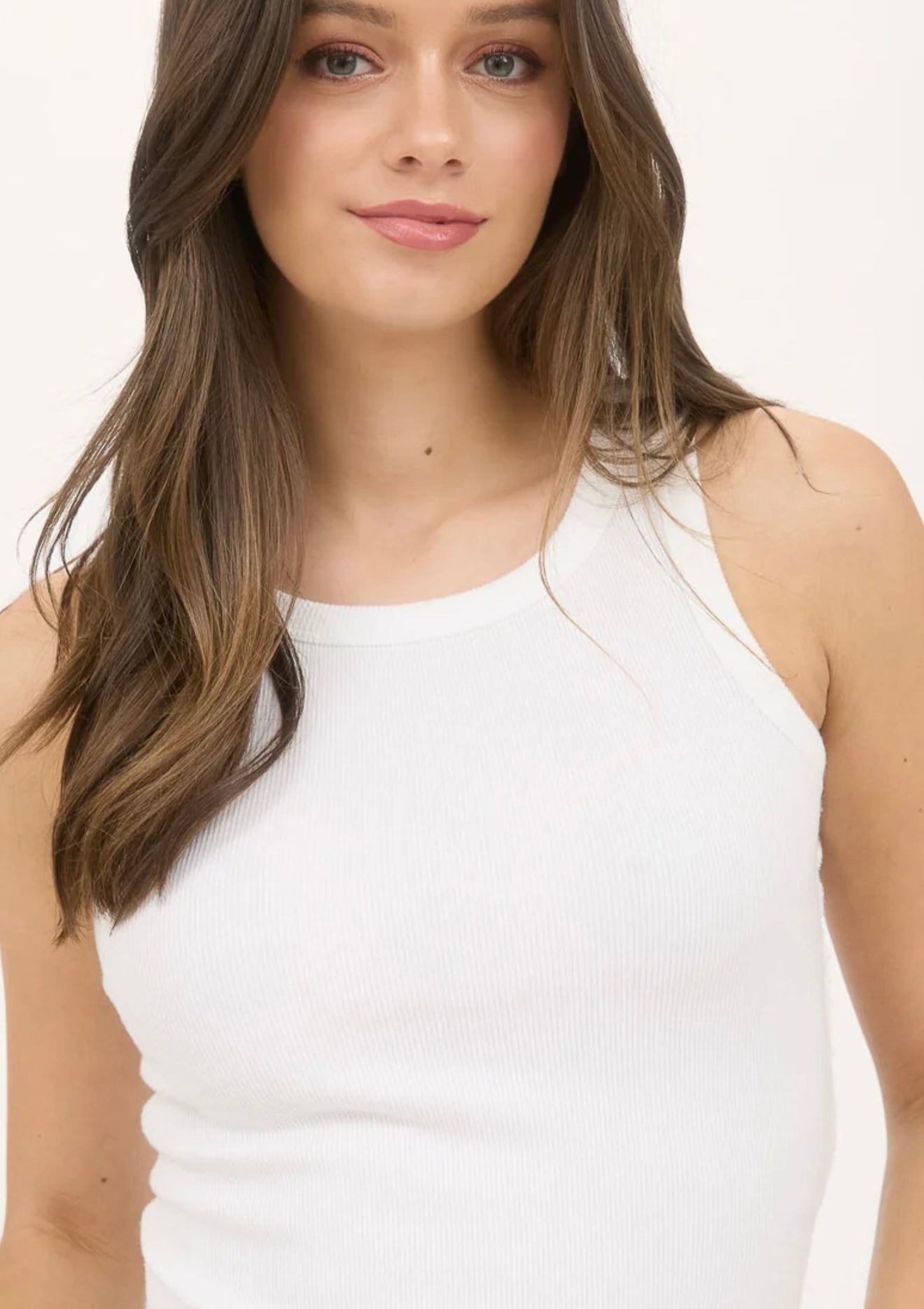 KNIT TANK TOP - raw edge detail