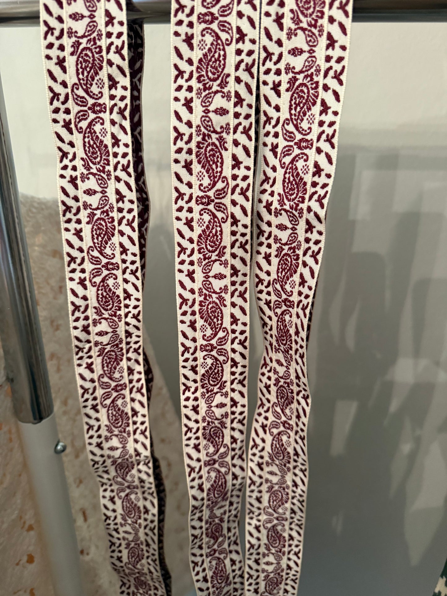 Burgundy boho tassel belt - o/s