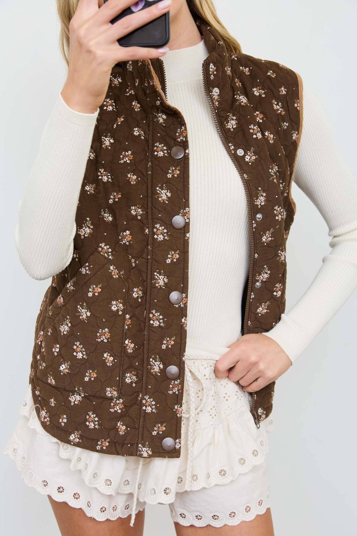 Floral Quilted Vest
