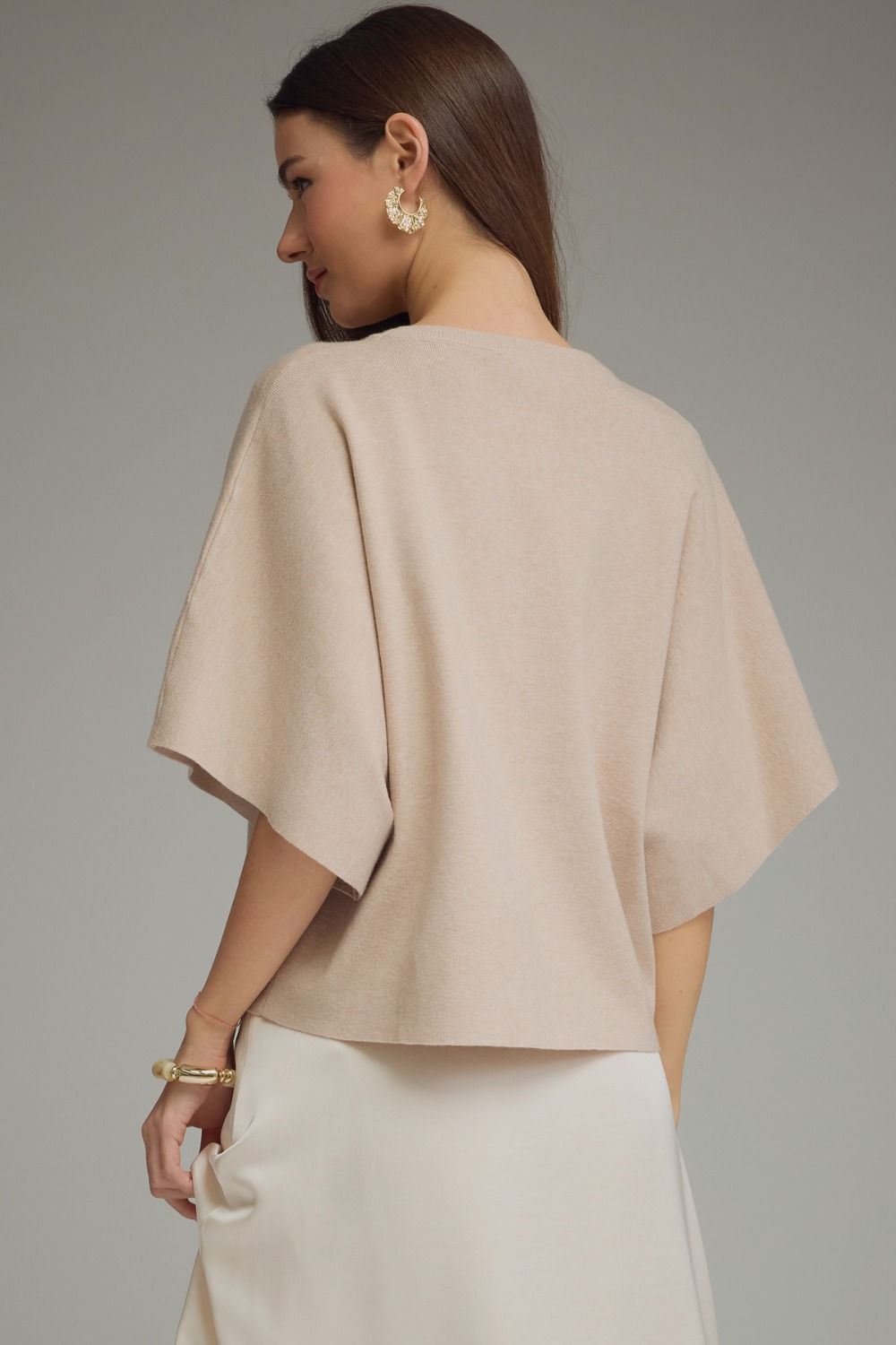 Coming Soon: Draped Boxy Knit Top with Split Sleeves
